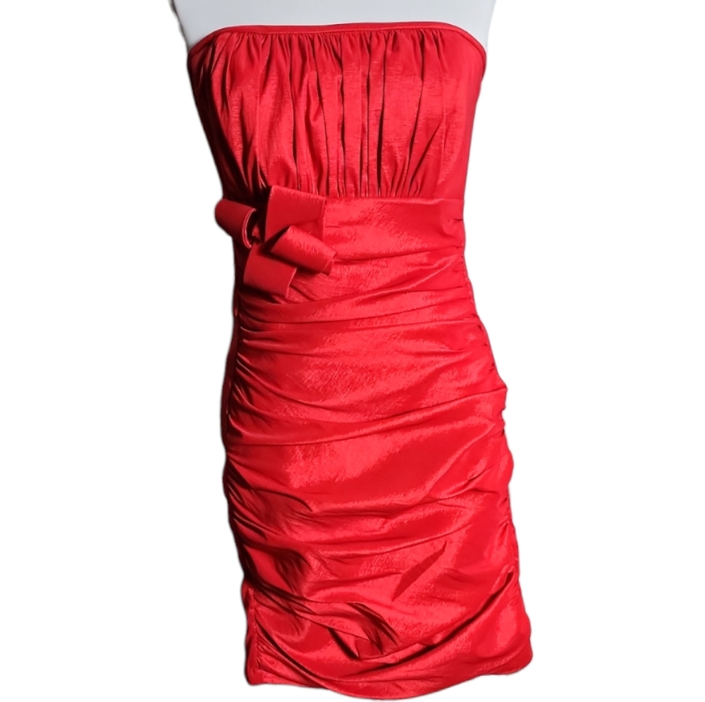Red Strapless Mini Jessica McClintock - Size 10 - EUC